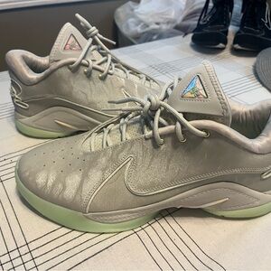 Nike Men’s Low-Top Athletic Sneakers in Light Gray with Pale Green Sole
